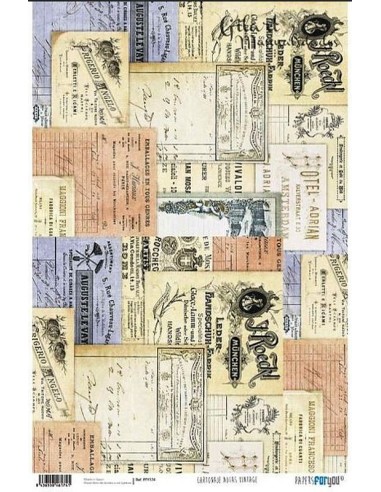 Papel cartonaje For You 120 g 32x48,3 cm diseño Notas Vintage PFY-174