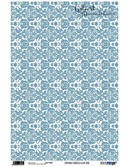 Papel For You PFY-457 arabesco azul bebé, perfecto para scrapbooking y cartonaje. Papel For You PFY-457 arabesco azul bebé, perfecto para scrapbooking y cartonaje.
