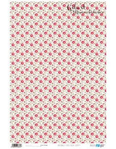 Papel Cartonaje For You Flores Rojas 120 g  32x48.3 cm  para manualidades.