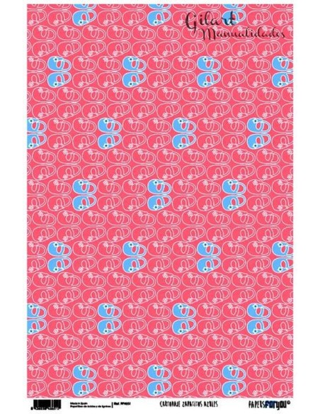 Papel Cartonaje For You Zapatillas Azules 120 g  32x48.3 cm  para manualidades.