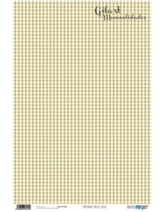 Papel Cartonaje For You Vichy Beige 120 g  32x48.3 cm para manualidades.