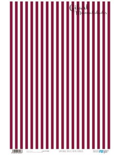 Papel Cartonaje For You Rayas Burdeos 120 g  32x48.3 cm  para manualidades.