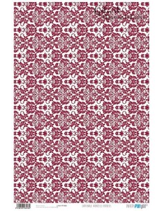 Papel Cartonaje For You, Arabesco Burdeos 120 g (32x48.3 cm) PFY-458 para tus diseños.