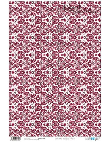 Papel Cartonaje For You, Arabesco Burdeos 120 g (32x48.3 cm) PFY-458 para tus diseños.