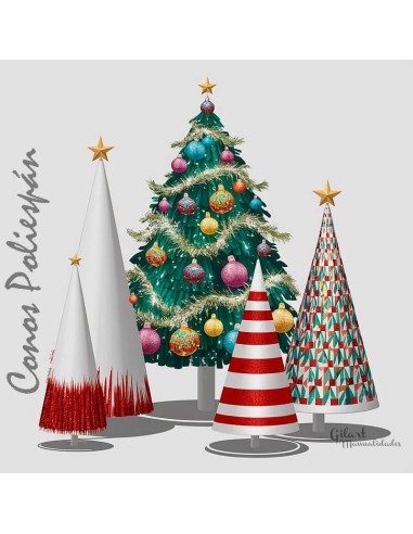Inspírate con conos de porexpan decorados. Desata tu creatividad hoy mismo.