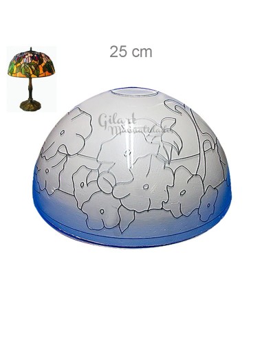 Pantalla Lámpara Metacrilato Estilo Tiffany Pensamiento Flores 25 cm lista para personalizar.