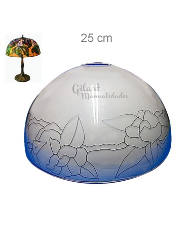 Pantalla Lámpara Metacrilato Estilo Tiffany Rosas Grandes 25 cm lista para personalizar.