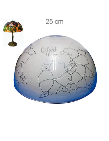 Pantalla Lámpara Metacrilato Tiffany Pensamiento Flores Grandes 25 cm lista DIY.