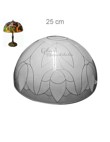 Pantalla Lámpara Metacrilato Estilo Tiffany Tulipanes 25 cm lista para personalizar.