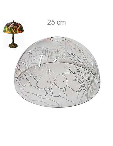 Pantalla Lámpara Metacrilato Estilo Tiffany Patos en el Lago 25 cm para pintar.