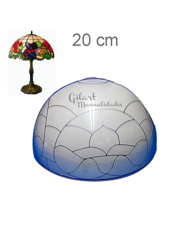 Pantalla Metacrilato Tiffany Imitación - Diseño Flor de lis 20 cm 10006, lámparas