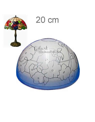 Pantalla Lámpara Metacrilato Tiffany Pensamientos Flores 20 cm para pintar vitral DIY.