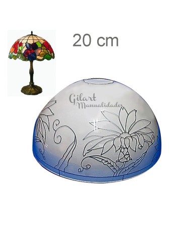Pantalla Metacrilato Tiffany Imitación Amarilis 20 cm, base perfecta para tu lámpara.