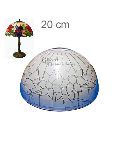 Pantalla Metacrilato Tiffany Imitación - Diseño Flores 20 cm 10675, ideal para tu lámpara.
