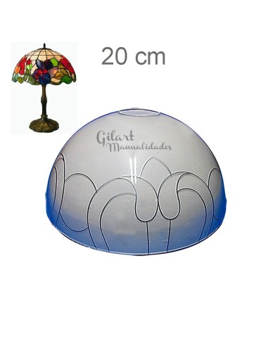Pantalla Metacrilato Tiffany Imitación 20 cm, ideal para diseños ornamentales.