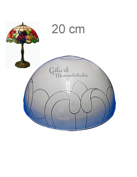 Pantalla Metacrilato Tiffany Imitación 20 cm, ideal para diseños ornamentales.
