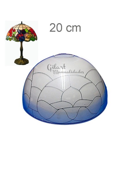 Pantalla Lámpara Metacrilato Estilo Tiffany Flor de Lis 20 cm.