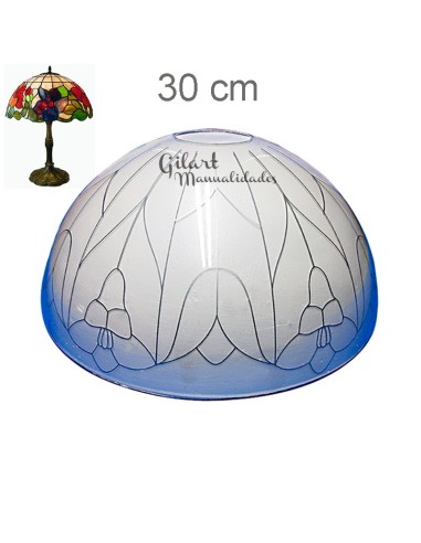 Pantalla Lámpara Metacrilato Estilo Tiffany Flores y Tulipanes 30 cm