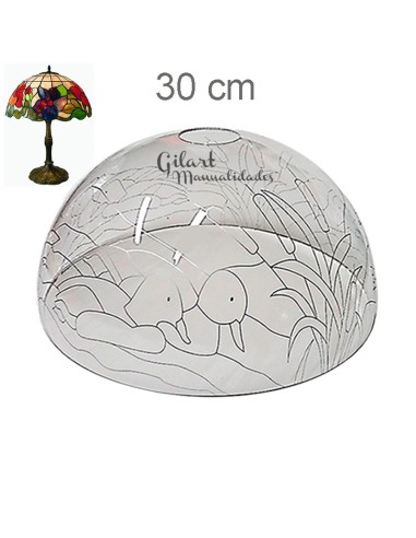 Pantalla Lámpara Metacrilato Estilo Tiffany Patos en el lago 30 cm