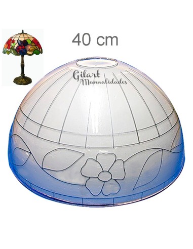Pantalla Lámpara Metacrilato Estilo Tiffany Cenefa Flores 40 cm para decorar