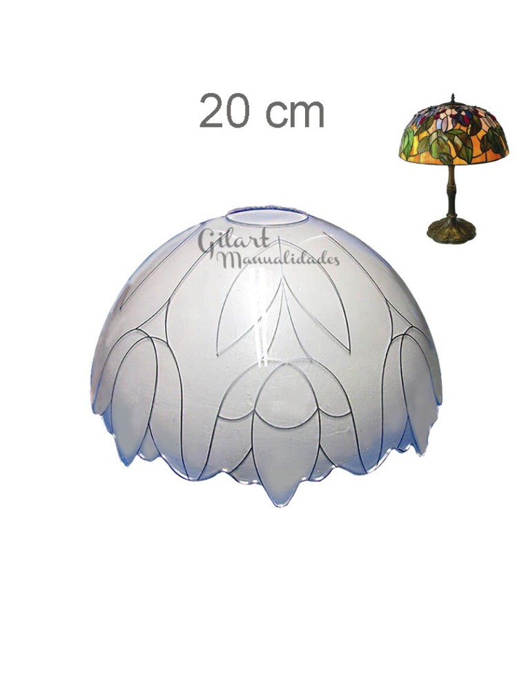 Pantalla Lámpara Metacrilato Estilo Tiffany Tulipanes 20 cm Recortada para decorar.