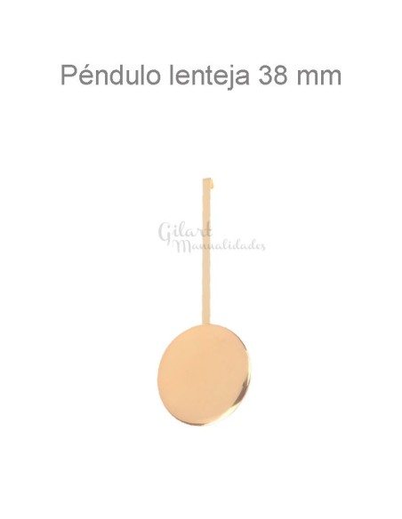 Péndulo de reloj con lenteja de 38 mm para tus proyectos de manualidades y relojería.