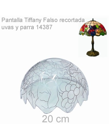 Pantalla Lámpara Metacrilato Estilo Tiffany Uvas y Parra 20 cm Recortada DIY.