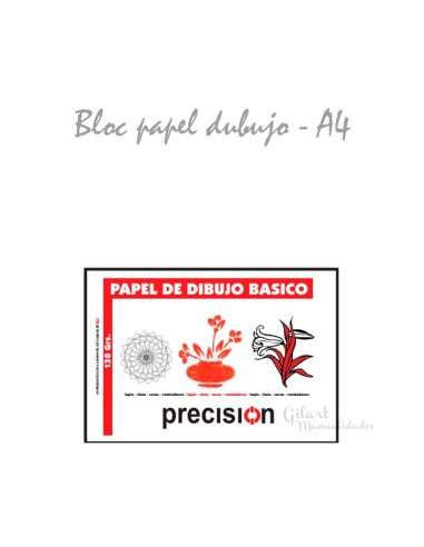 Bloc de Dibujo A4 Precision 130 g con 20 hojas para arte y bocetos.