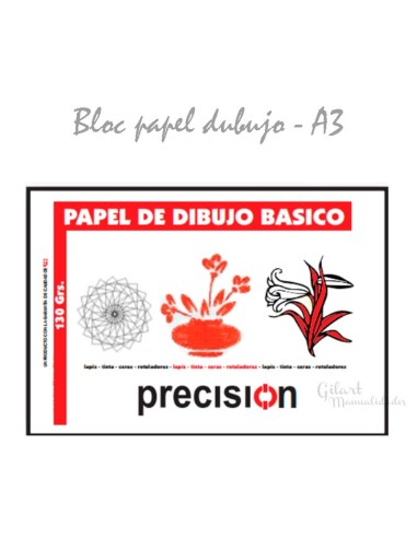 Bloc de Dibujo A3 Precision 130 g 20 hojas: Tu lienzo para la creatividad sin límites.