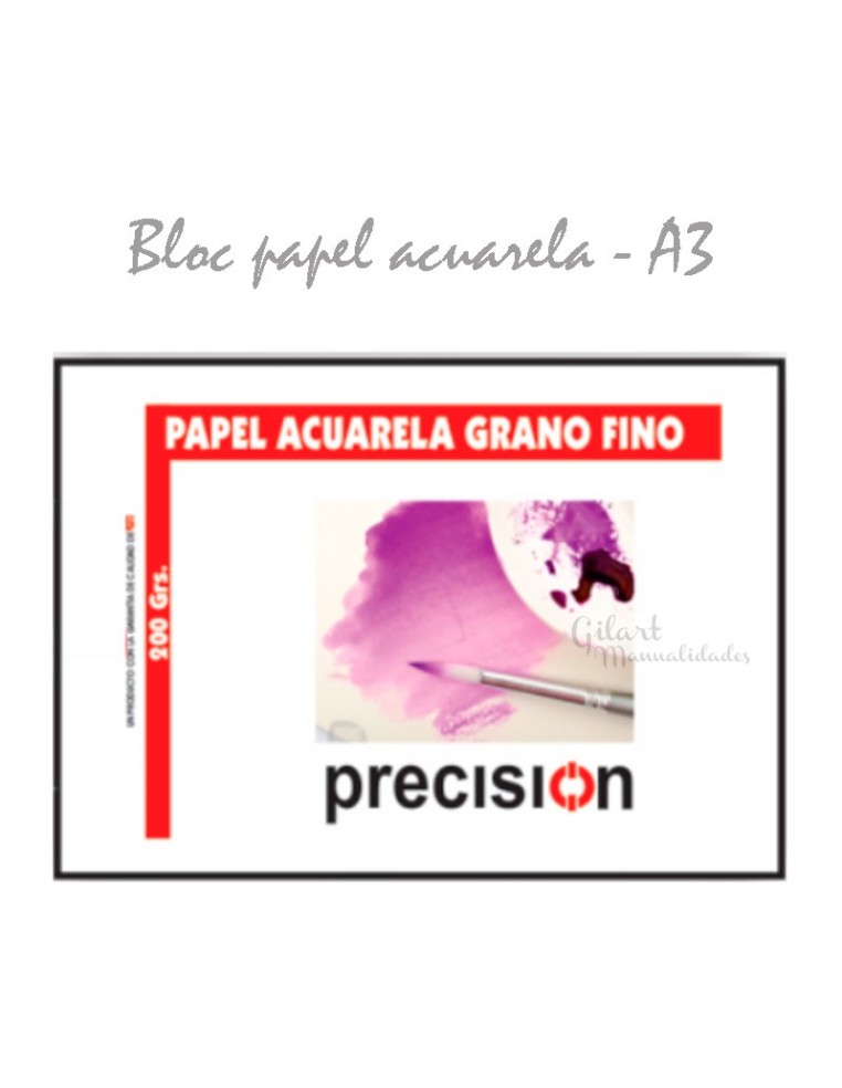 Bloc Acuarela A3 Precision 200 g 12 hojas - Ideal para artistas y técnicas húmedas.