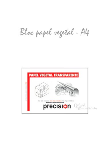 Bloc Papel Vegetal Precision A4 80 g 50 hojas - Ideal para trazado preciso.