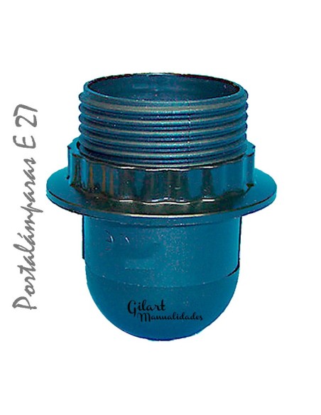 Portalámparas para bombilla E27 negro, ideal para crear o reparar tu iluminación.