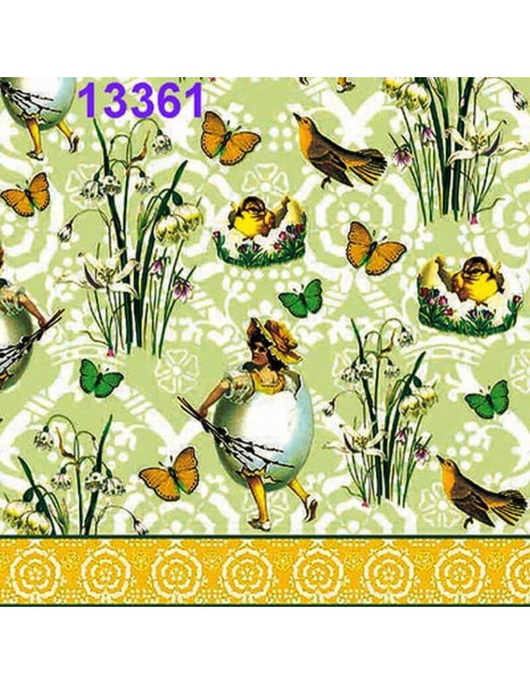 Servilletas Ambiente Flores y Mariposas 33x33 cm 20 Uds. para decoupage y fiestas
