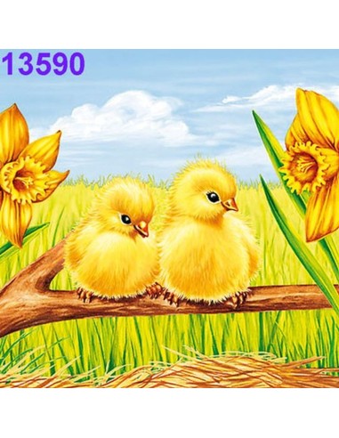 Servilletas Decoradas Ambiente Pollitos Amarillos 33x33 cm pack 20 uds para decoupage