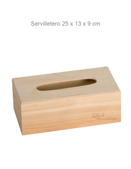 Caja madera natural con tapa para pañuelos, lista para decorar y personalizar tu hogar.