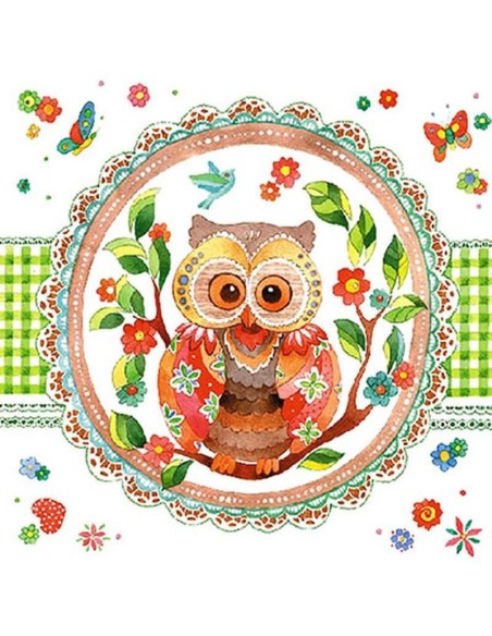 Servilletas Ambiente Decoupage Búho 33x33 cm: Crea proyectos únicos con ellas.