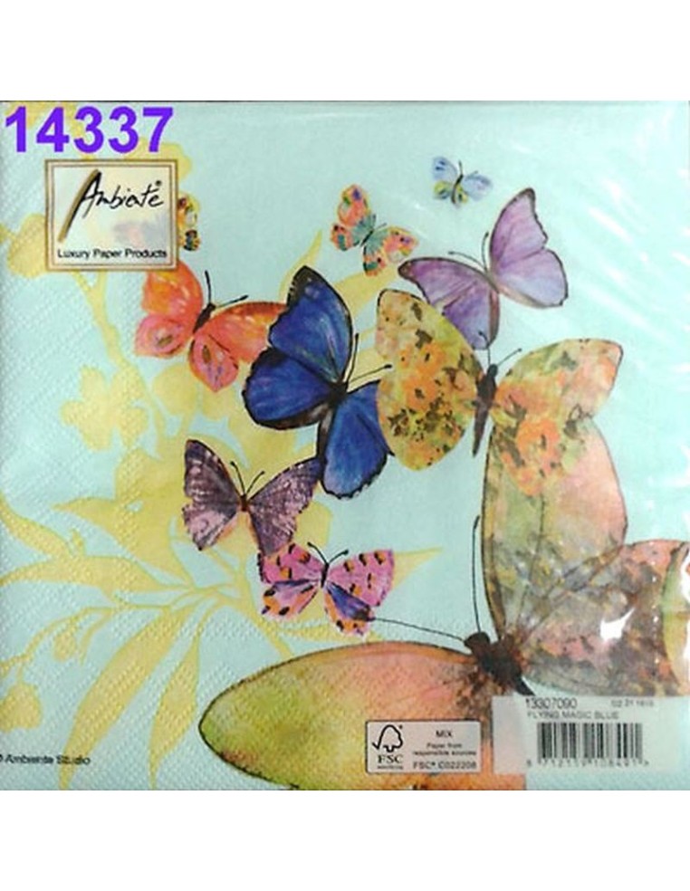 Añade un toque de fantasía y color con Servilletas Decoupage Ambiente: Mariposas.