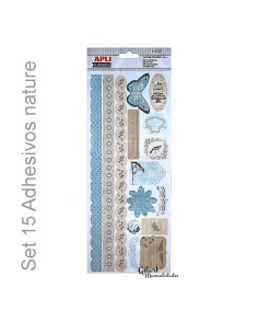 Set de Pegatinas Decorativas Nature Apli – 15 unidades para tus manualidades.