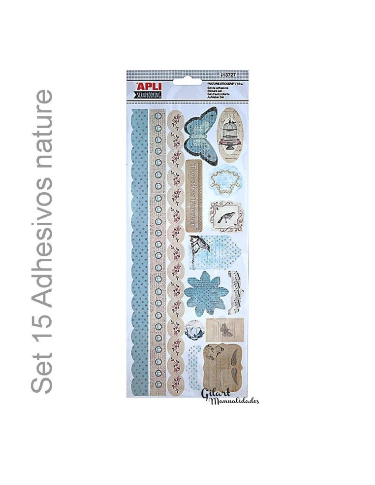 Set de Pegatinas Decorativas Nature Apli – 15 unidades para tus manualidades.