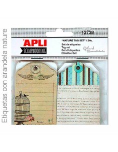 Etiquetas arandela Nature Apli: Set de 24 unidades para tus proyectos creativos.