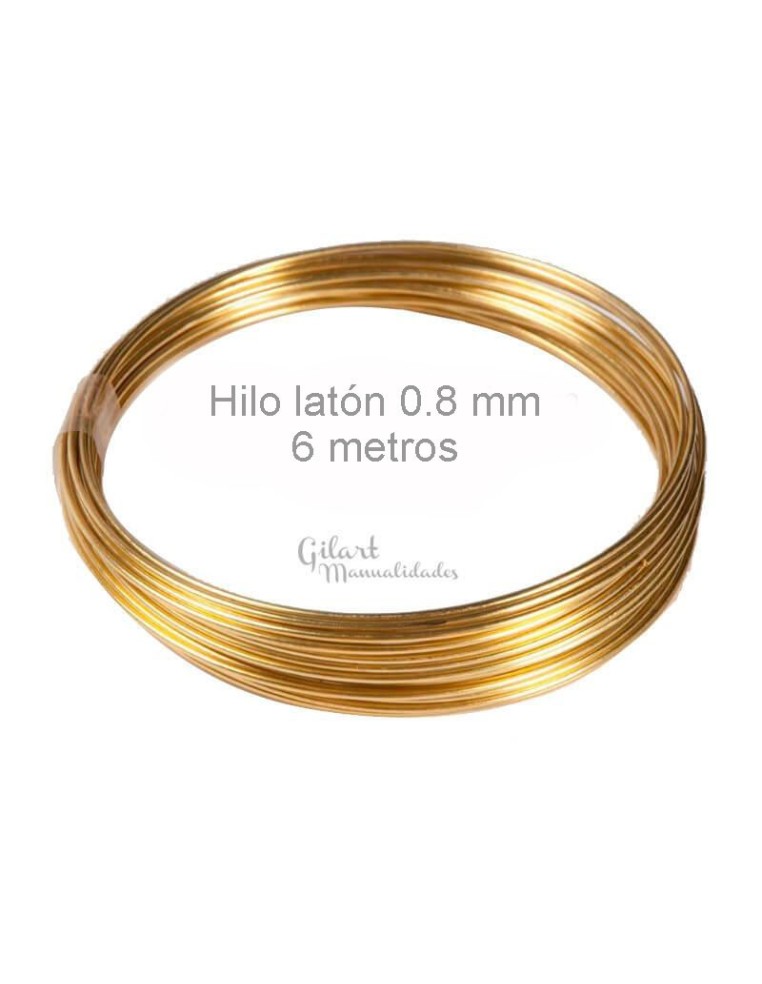 Hilo de latón 0.4 mm dorado brillante, ideal para tus creaciones de bisutería.