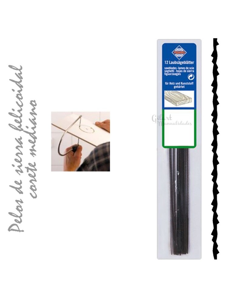 Set de 12 pelos de sierra helicoidal medianos para madera y metal. ¡Cortes impecables!