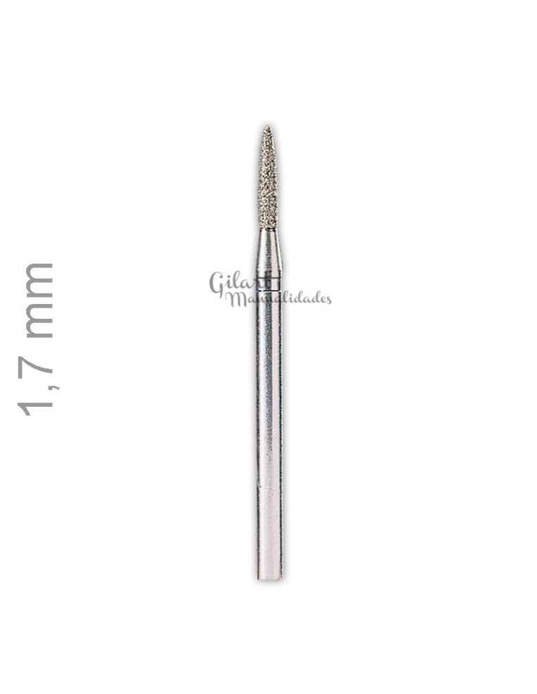 Punta de diamante lanza 1,7 mm: Pulido fino para vidrio y metales