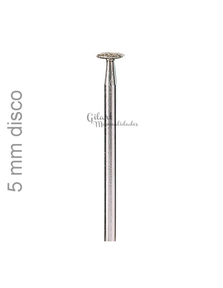 Disco diamante 5 mm para corte fino en vidrio y metal, ideal para trabajos de precisión.