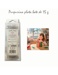 Purpurina plata Amelie de 15 gramos: el toque brillante para tus manualidades.