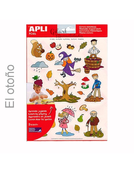 Gomets Temáticos El otoño set con 72 adhesivos ideales para manualidades infantiles