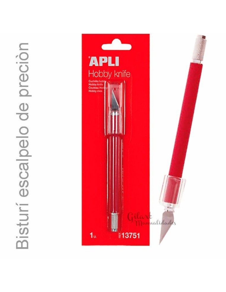 Cuchillo Precisión Apli 13751 para manualidades y cortes en papel, tela y madera