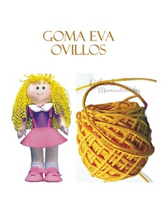 Hilo de goma Eva amarillo 2 mm x 50 m para flores, pelucas o muñecas
