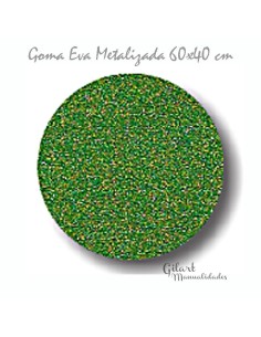 Goma Eva Verde Metalizada Brillante 60x40 cm para scrapbooking y decoración