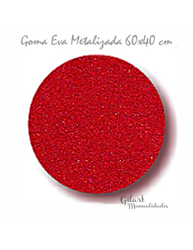 Goma Eva Roja Metalizada Brillante 60x40 cm para scrapbooking y decoración